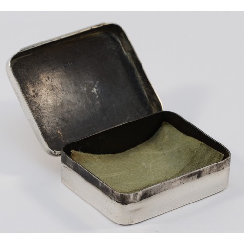 28 - An unusual silver safety match box, Birmingham 1916, with pierced metal grill/striker plate, initial... 