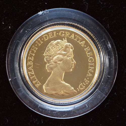 54 - Royal Mint, 1981 proof sovereign, case, certificate.