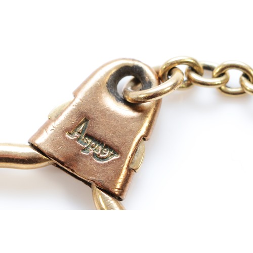 85 - Asprey, a 9ct gold Mercedes Benz key ring, by PP ltd, Birmingham, no date letter, length 88mm, 10.8g... 