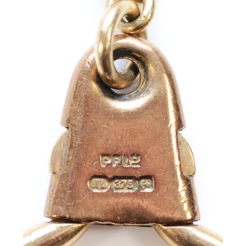 85 - Asprey, a 9ct gold Mercedes Benz key ring, by PP ltd, Birmingham, no date letter, length 88mm, 10.8g... 