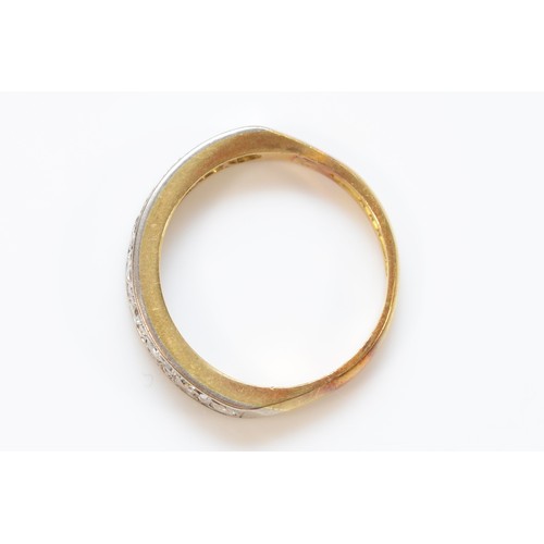 91 - An 18ct gold brilliant cut diamond half eternity ring, J 1/2, 3.3g