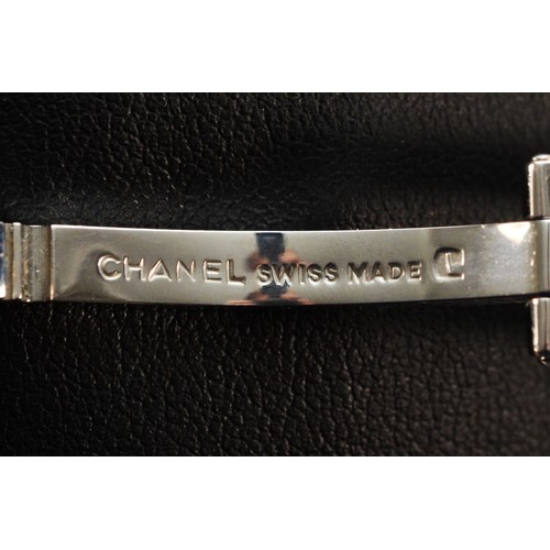 230 - Chanel, a stainless steel ladies quartz wristwatch, c. 2003, serial number B.D. 46945, with black cr... 