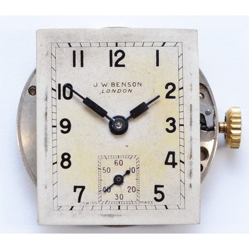 231 - J.W. Benson, a 9ct gold manual wind gentleman's wristwatch, Birmingham 1946, the original dial with ... 