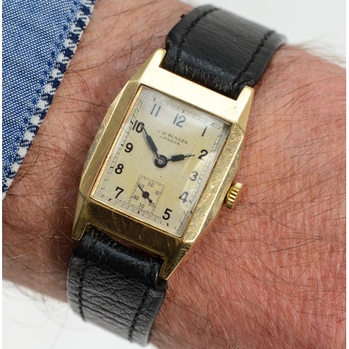 231 - J.W. Benson, a 9ct gold manual wind gentleman's wristwatch, Birmingham 1946, the original dial with ... 