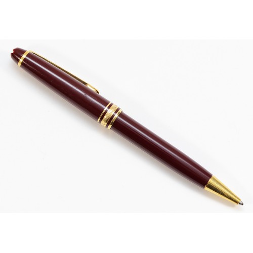 242 - Mont Blanc, Meisterstuck, a maroon and gilt rollerball pen.