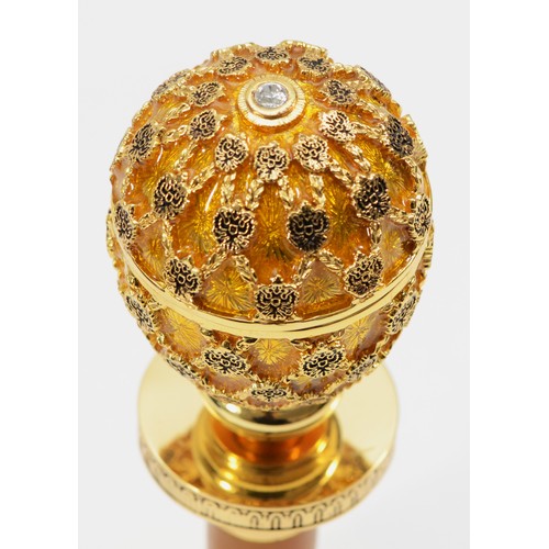 251 - Faberge, Imperial Collection, a enamel and gilt metal adjustable bottle stopper 11.5cm, box