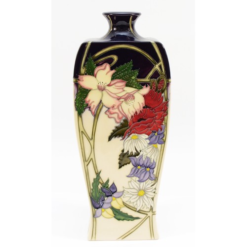 310 - A Moorcroft vase, in the pattern, 'Ophelia's Flowers', 39/12 flattened shape, designed by Vicky Lova... 