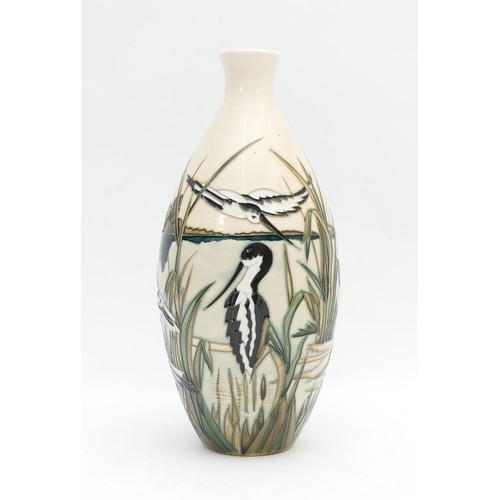 329 - A Moorcroft vase, in the pattern 'Avocet', in collaboration with the RSPB, no. 147, designed by Kerr... 