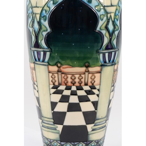 339 - A Moorcroft table lamp, in the pattern, 'Jumeirah', designed by Beverley Wilkes, complete with baske... 