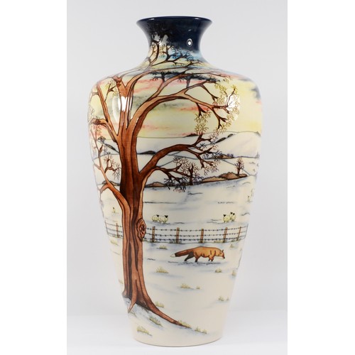 340 - A large Moorcroft vase, in the pattern, 'Woodside Farm', designed by Anji Davenport, dated 1999, H-5... 