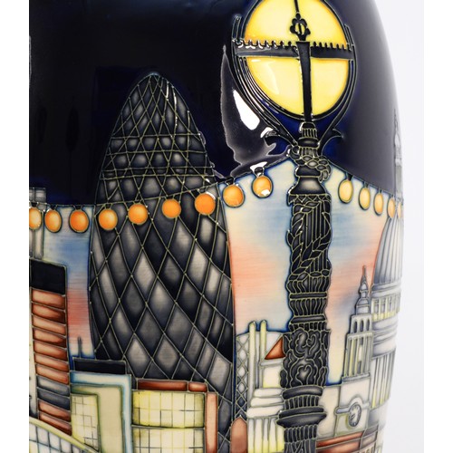 341 - A large Moorcroft vase, in the pattern, 'London', designed by Paul Hilditch, dated 2011, no. 21, H-4... 