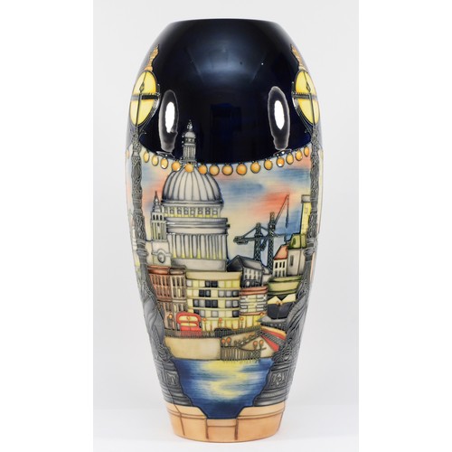 341 - A large Moorcroft vase, in the pattern, 'London', designed by Paul Hilditch, dated 2011, no. 21, H-4... 