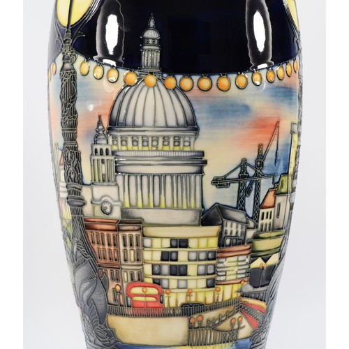 341 - A large Moorcroft vase, in the pattern, 'London', designed by Paul Hilditch, dated 2011, no. 21, H-4... 