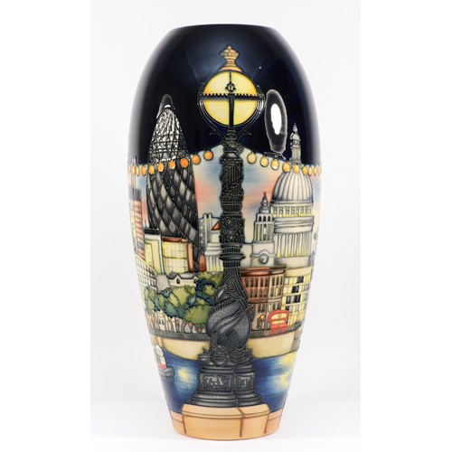 341 - A large Moorcroft vase, in the pattern, 'London', designed by Paul Hilditch, dated 2011, no. 21, H-4... 