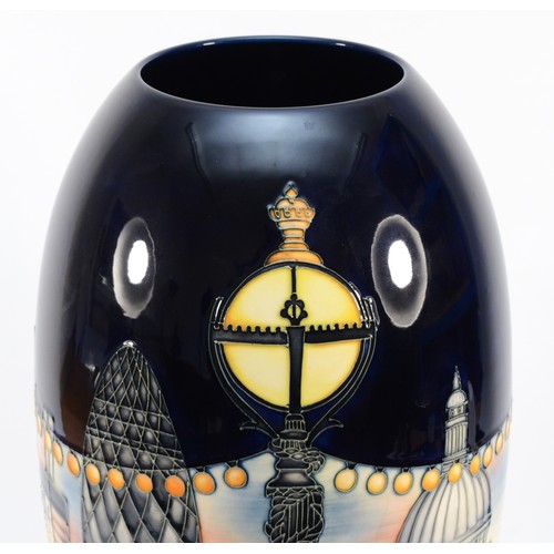 341 - A large Moorcroft vase, in the pattern, 'London', designed by Paul Hilditch, dated 2011, no. 21, H-4... 