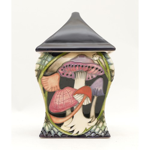 342 - A Moorcroft lidded jar, in the pattern, 'Twilight Bonnets', limited edition, 45/100, designed by Vic... 