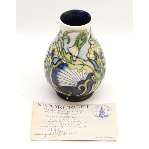 347 - A Moorcroft Centenary vase, in the pattern, 'Rough Hawksbeard', designed by J Moorcroft, dated 1997,... 