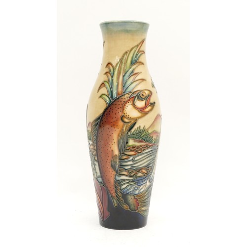 373 - A Moorcroft vase, in the pattern, 'Trout', designed by Philip Gibson, dated 1998, H-25.5cm.