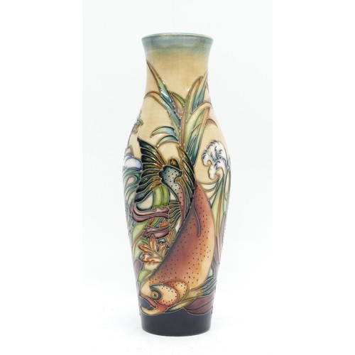 373 - A Moorcroft vase, in the pattern, 'Trout', designed by Philip Gibson, dated 1998, H-25.5cm.