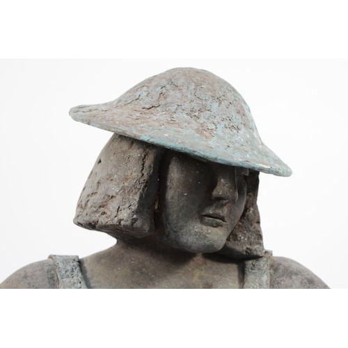 425 - Kay Singla, contemporary, 'Content', limited edition 6 of 25 bronze resin, 30 x 21 x 27cm.
Sold with... 