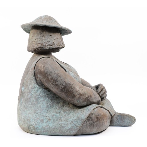 425 - Kay Singla, contemporary, 'Content', limited edition 6 of 25 bronze resin, 30 x 21 x 27cm.
Sold with... 