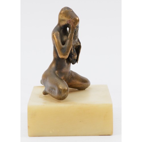 428 - George Gach (Hungarian, 1909 - 1996), 'Shampoo', gilt bronze raised on a marble base, signed, titled... 