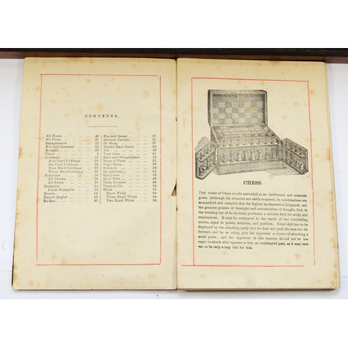 434 - Victorian burr walnut games compendium, complete with chess/backgammon board and horse racing game, ... 