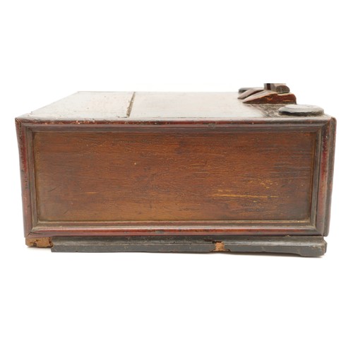 440 - Scandinavian drawer box with a pocket watch holder on the top, possibly for the person responsible f... 