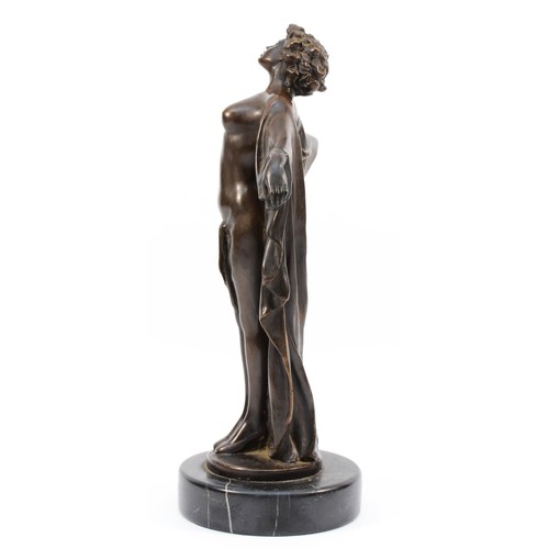 449 - Luis Felipe Noé (Argentina, b. 1933), a bronze figure of a partially naked woman with outstretched a... 