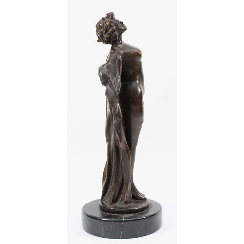 449 - Luis Felipe Noé (Argentina, b. 1933), a bronze figure of a partially naked woman with outstretched a... 