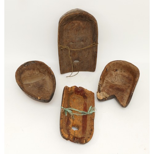 463 - Ethnographica & Tribal Art: four African tribal Gabon, Adouma Duma masks, carved wood with incised d... 