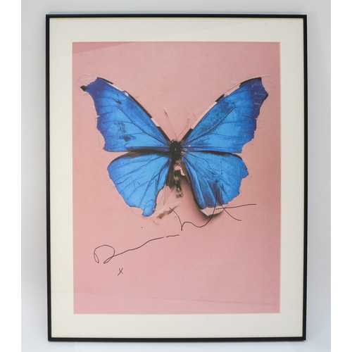 474 - Damien Hirst (b.1965), Blue Butterfly, print, c. 2006, signed with a X in marker pen, included in th... 