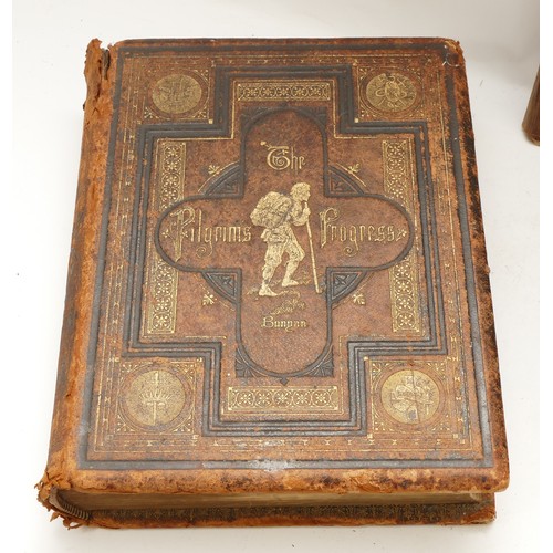 497 - Bunyon, John. The Pilgrim’s Progress. Newcastle. Adam & Co Ltd. ND c. 1870’s. Gilt decorated binding... 