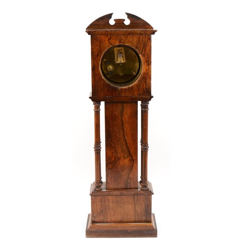 545 - A late 19th century rosewood and boxwood inlaid miniature longcase clock, the movement by Gustav Bec... 