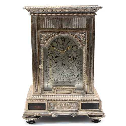 552 - John (from 1872, Sir John) Bennett, a late 19th century electrotype mantle clock, of architectural f... 