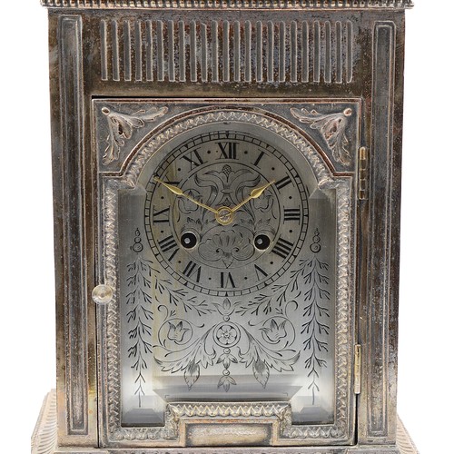 552 - John (from 1872, Sir John) Bennett, a late 19th century electrotype mantle clock, of architectural f... 