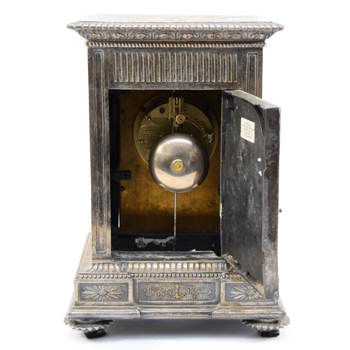 552 - John (from 1872, Sir John) Bennett, a late 19th century electrotype mantle clock, of architectural f... 