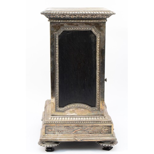 552 - John (from 1872, Sir John) Bennett, a late 19th century electrotype mantle clock, of architectural f... 