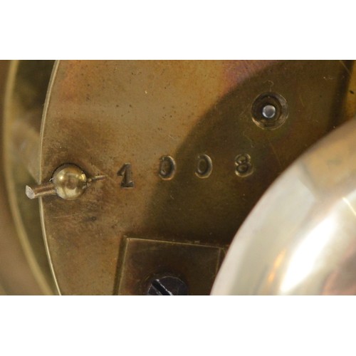 554 - Samuel Marti, an early 20th century French four glass brass mantel clock, visible escapement, the si... 