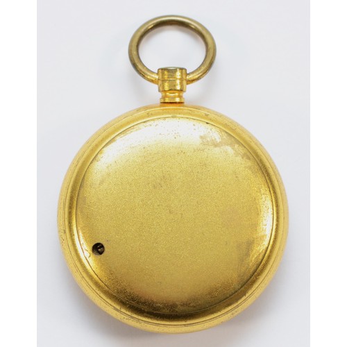 558 - A 19th century brass compensated pocket barometer, 48mm, original case