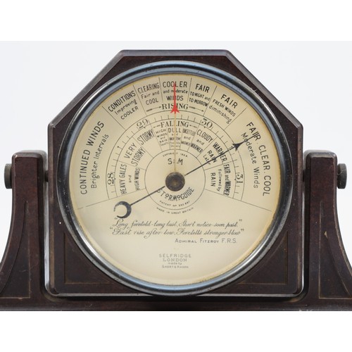 560 - Smart & Mason for Selfridges, an Art Deco Bakelite desk barometer, patented August 18, 1914, swivel ... 