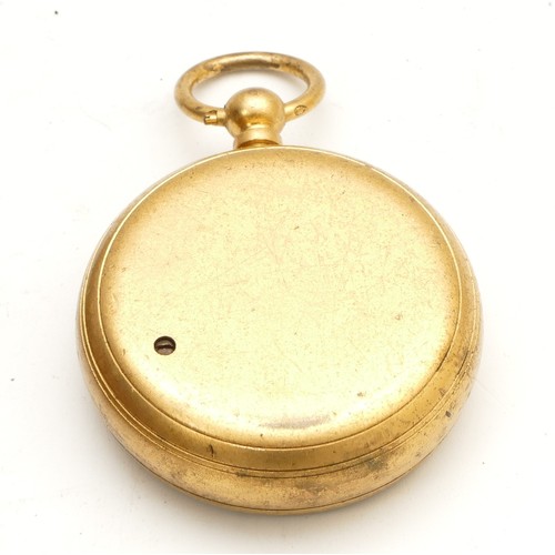 562 - A brass compensated pocket barometer, together with a cased thermometer (2)