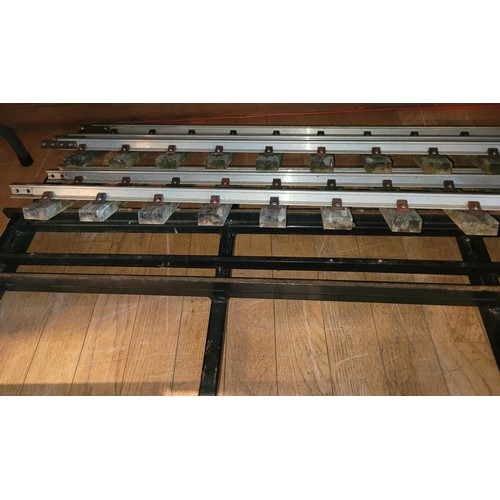 12 - A quantity of 5 inch gauge model railway locomotive track, comprising eight 120cm lengths galvanised... 