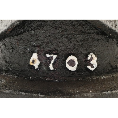 16 - A cast-iron 1930s carriage roof torpedo air-vent, marked 4703.