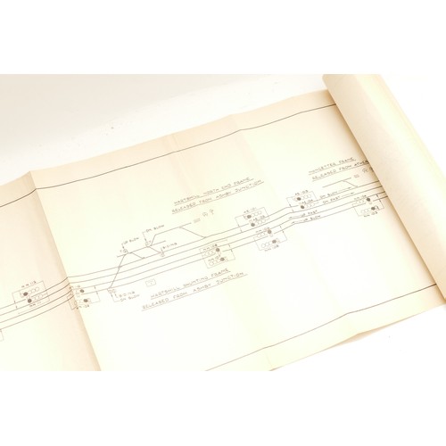 22 - An original early 1950s rolled diagram for the introduction of colour light signalling on the West C... 