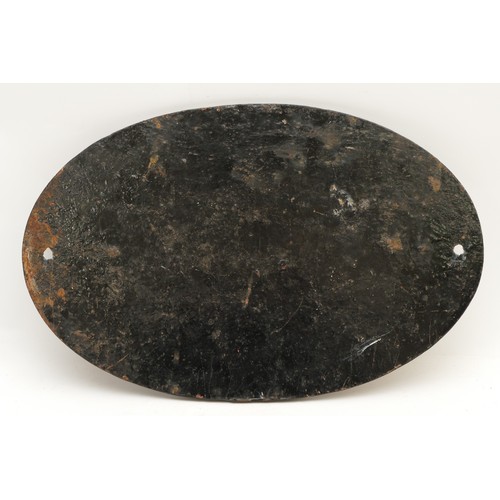 30 - An oval cast-iron bridge plate, L.M.S 135.