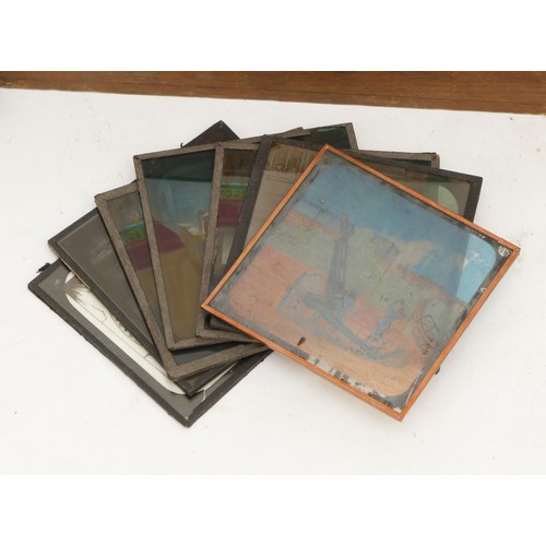 60 - Magic Lantern Slides, together with a Kodak Film Developing Tank: Printed and Illustrated Scenes: A ... 