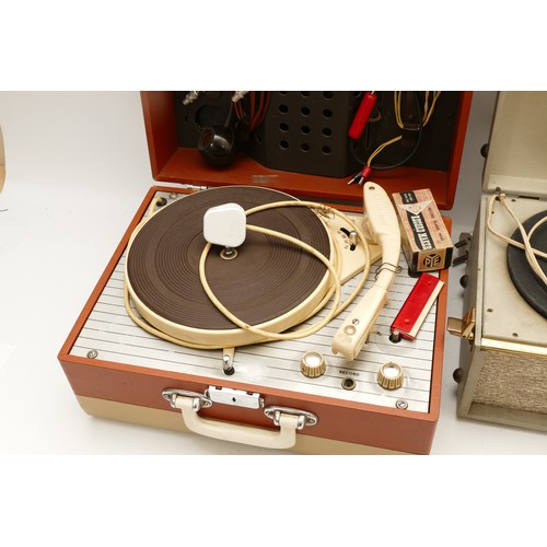 82 - Mid 20th century portable record players, to include a Pye record maker No 62, a Philips 'Disc Jocke... 