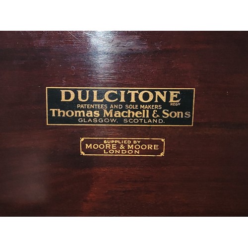 92 - A Dulcitone keyboard instrument in mahogany case, by Thomas Machell & Sons, supplied by Moore and Mo... 