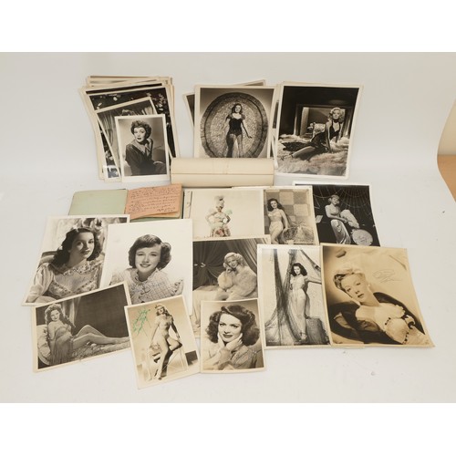 110 - A collection of thirty signed and unsigned photographs of film/stage stars from the 1940s/50s, to in... 